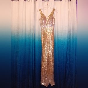 Gold and silver ombre formal dress size 3